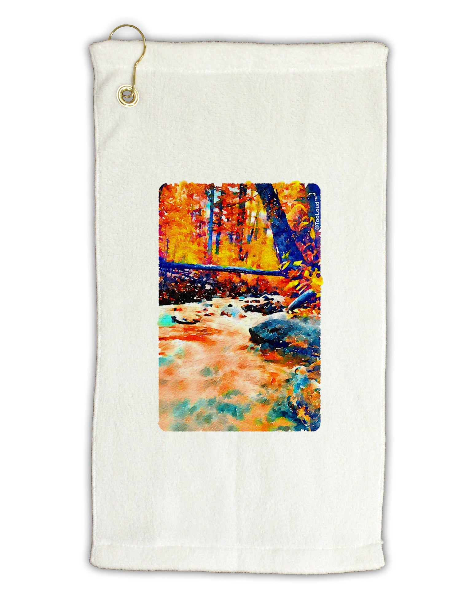 Mt Shavano Colorado Watercolor Micro Terry Gromet Golf Towel 11"x19-Golf Towel-TooLoud-White-Davson Sales