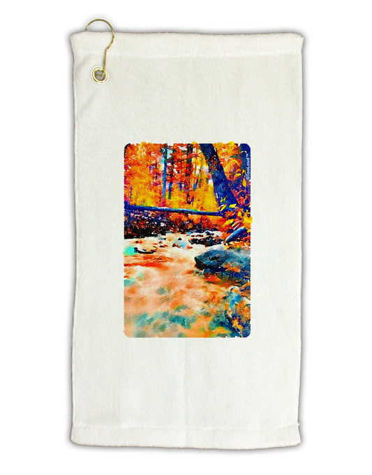 Mt Shavano Colorado Watercolor Micro Terry Gromet Golf Towel 11"x19-Golf Towel-TooLoud-White-Davson Sales