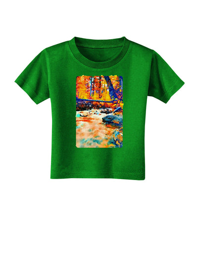 Mt Shavano Colorado Watercolor Toddler T-Shirt Dark-Toddler T-Shirt-TooLoud-Clover-Green-2T-Davson Sales