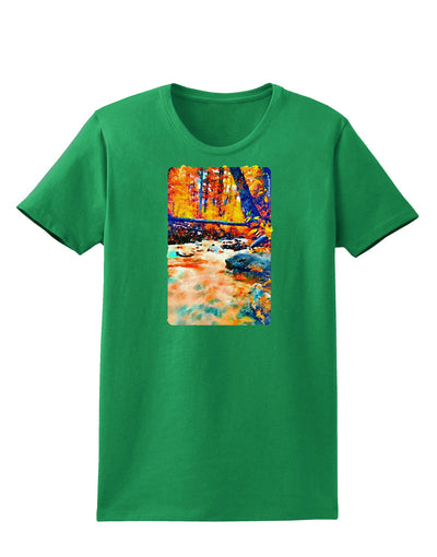 Mt Shavano Colorado Watercolor Womens Dark T-Shirt-TooLoud-Kelly-Green-X-Small-Davson Sales