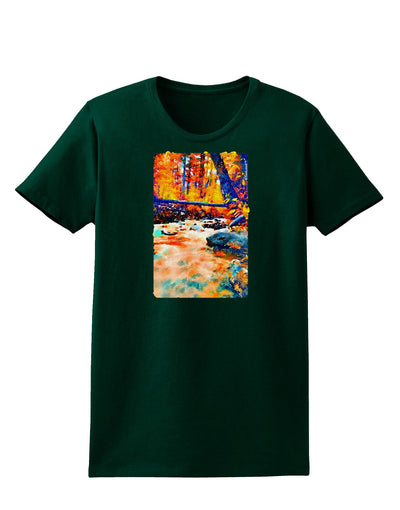 Mt Shavano Colorado Watercolor Womens Dark T-Shirt-TooLoud-Forest-Green-Small-Davson Sales