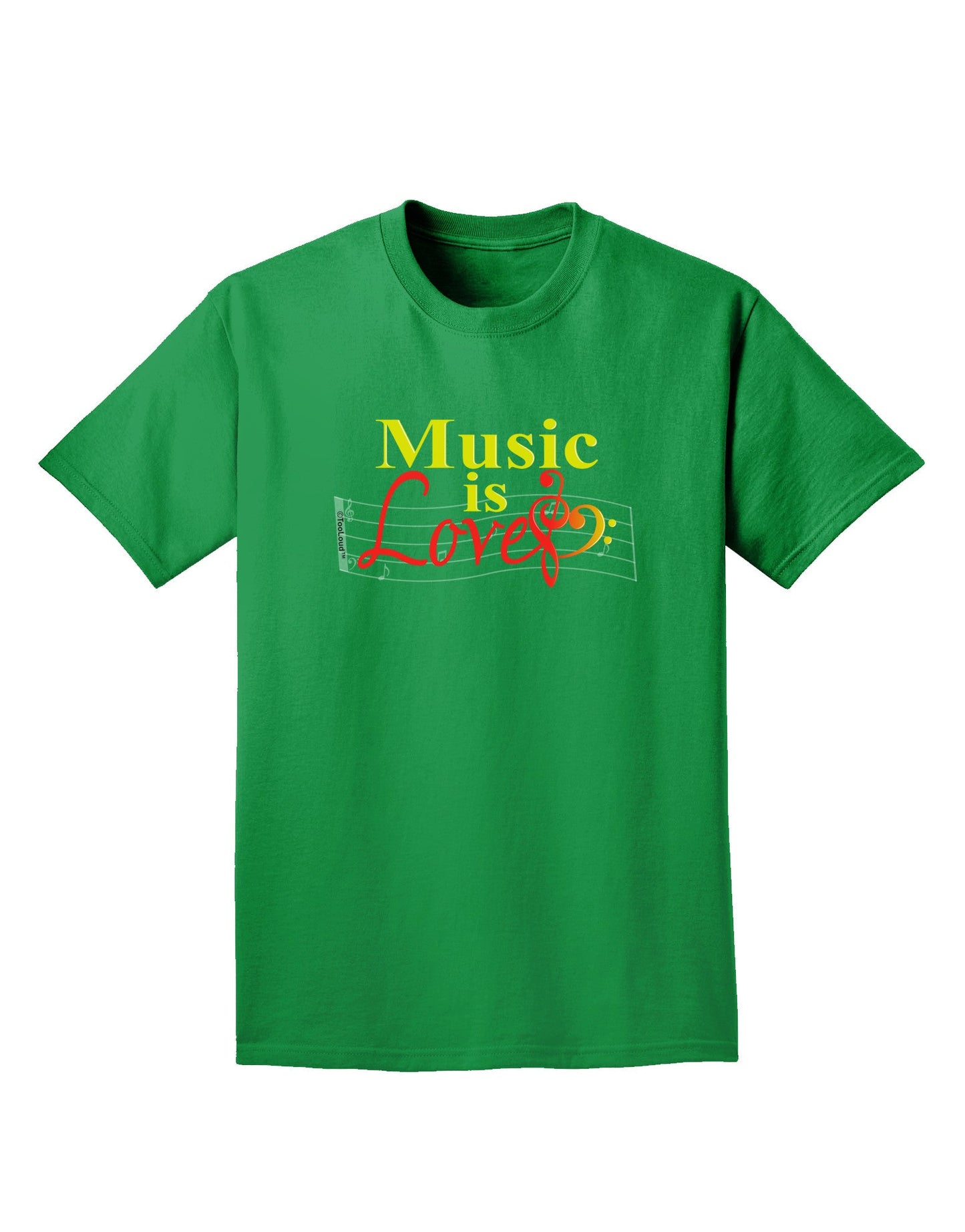 Music Is Love Adult Dark T-Shirt-Mens T-Shirt-TooLoud-Kelly-Green-Small-Davson Sales