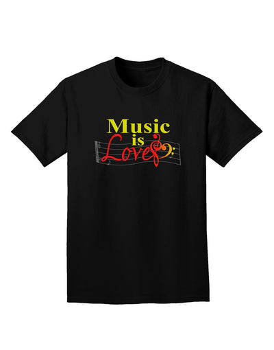 Music Is Love Adult Dark T-Shirt-Mens T-Shirt-TooLoud-Black-Small-Davson Sales