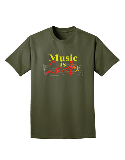 Music Is Love Adult Dark T-Shirt-Mens T-Shirt-TooLoud-Military-Green-Small-Davson Sales