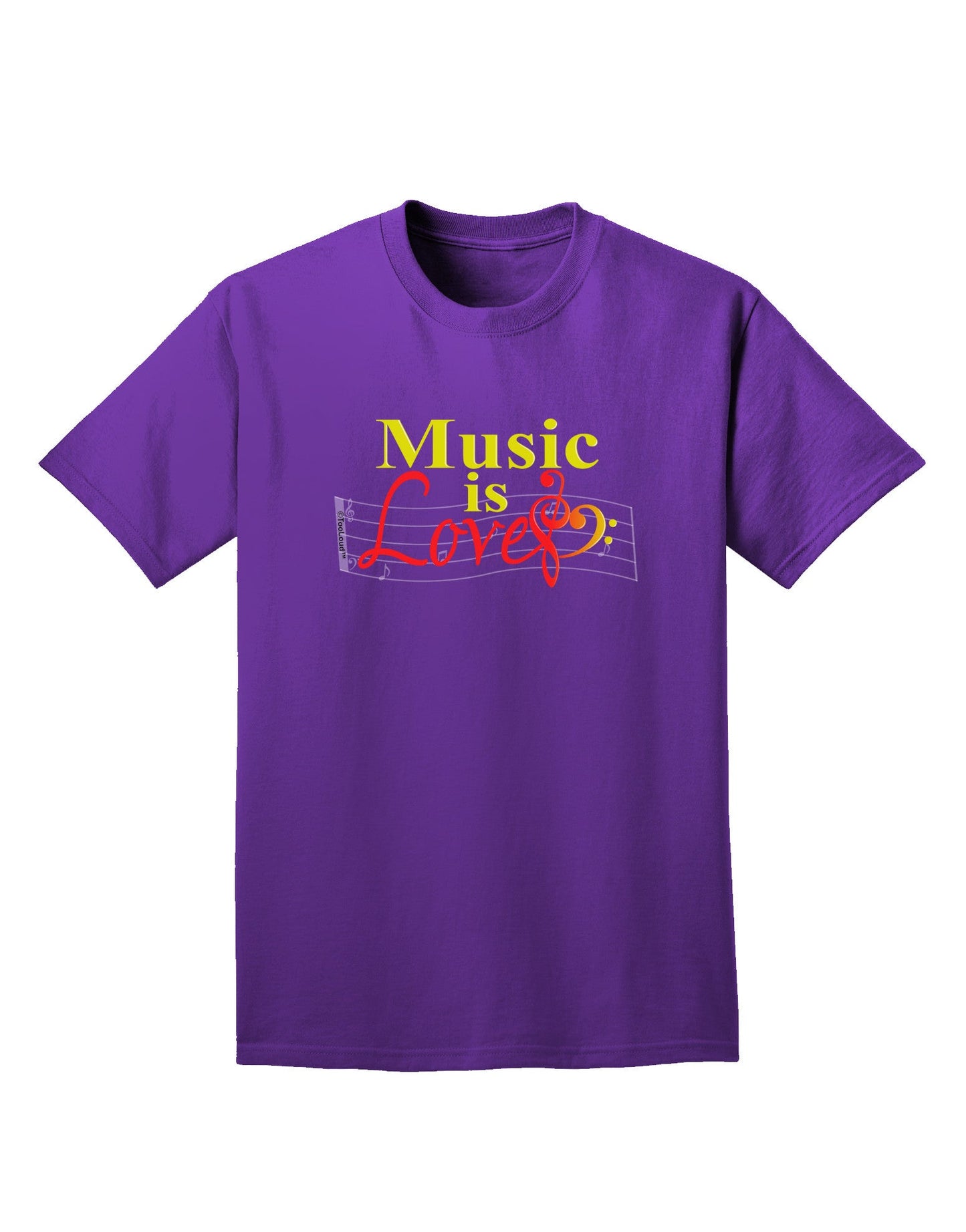 Music Is Love Adult Dark T-Shirt-Mens T-Shirt-TooLoud-Purple-Small-Davson Sales