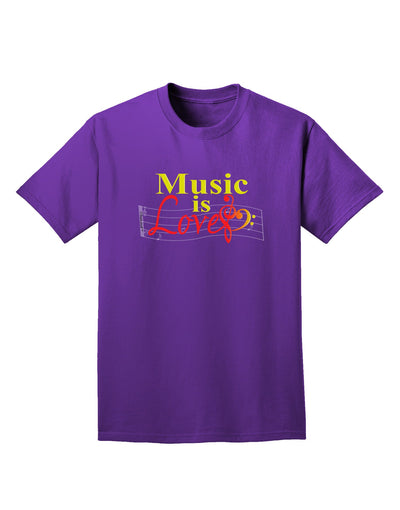 Music Is Love Adult Dark T-Shirt-Mens T-Shirt-TooLoud-Purple-Small-Davson Sales