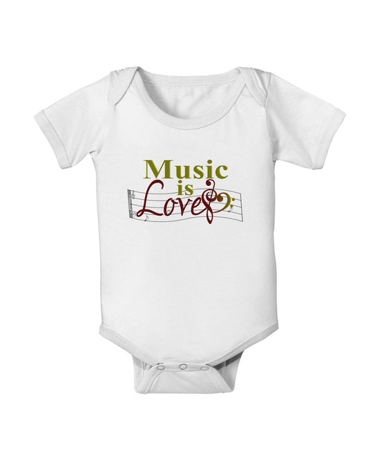 Music Is Love Baby Romper Bodysuit-Baby Romper-TooLoud-White-06-Months-Davson Sales