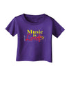 Music Is Love Infant T-Shirt Dark-Infant T-Shirt-TooLoud-Purple-06-Months-Davson Sales