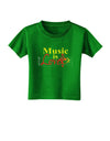Music Is Love Toddler T-Shirt Dark-Toddler T-Shirt-TooLoud-Clover-Green-2T-Davson Sales