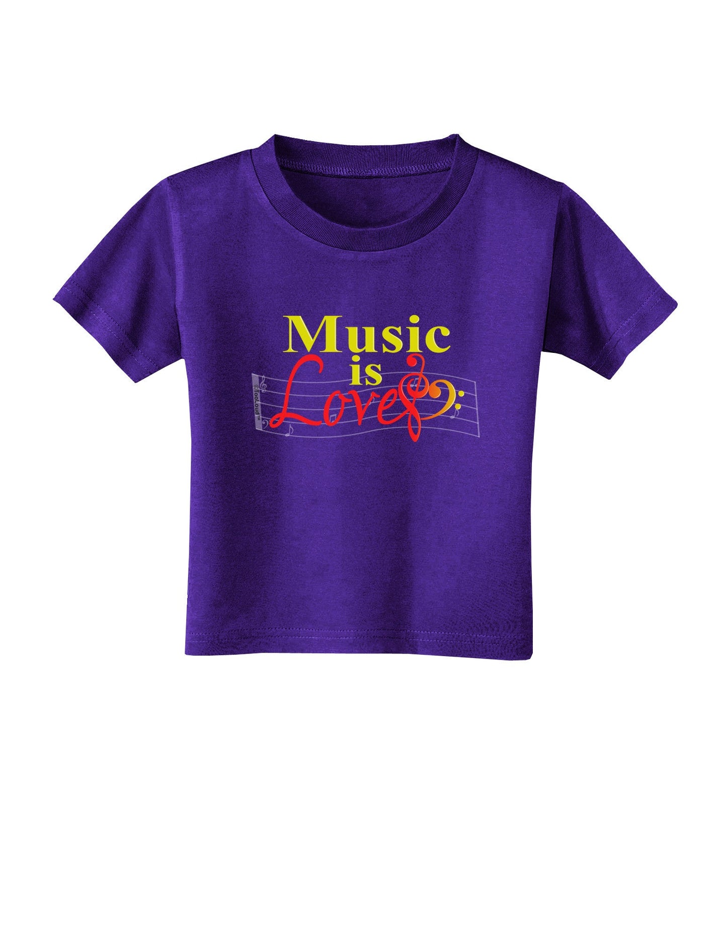 Music Is Love Toddler T-Shirt Dark-Toddler T-Shirt-TooLoud-Purple-2T-Davson Sales