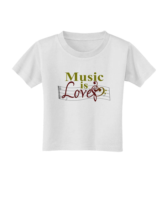 Music Is Love Toddler T-Shirt-Toddler T-Shirt-TooLoud-White-2T-Davson Sales