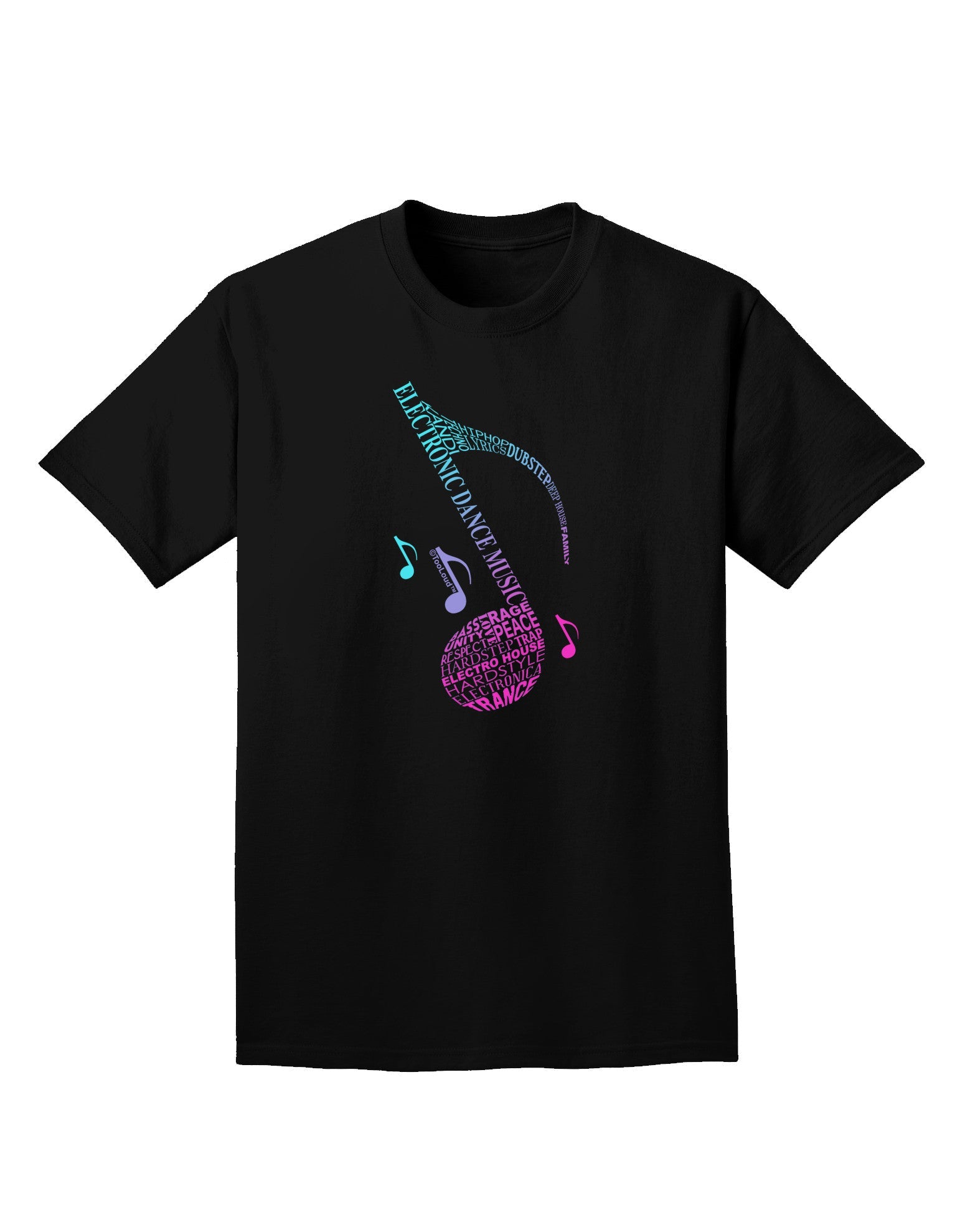 Music Note Typography Adult Dark T-Shirt-Mens T-Shirt-TooLoud-Black-Small-Davson Sales