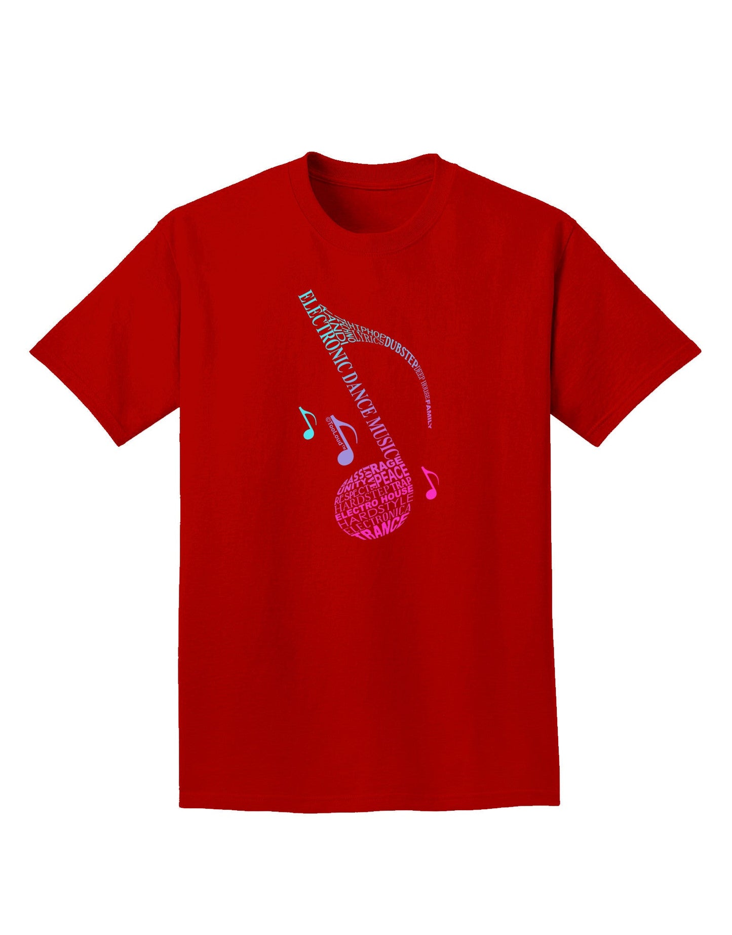 Music Note Typography Adult Dark T-Shirt-Mens T-Shirt-TooLoud-Red-Small-Davson Sales