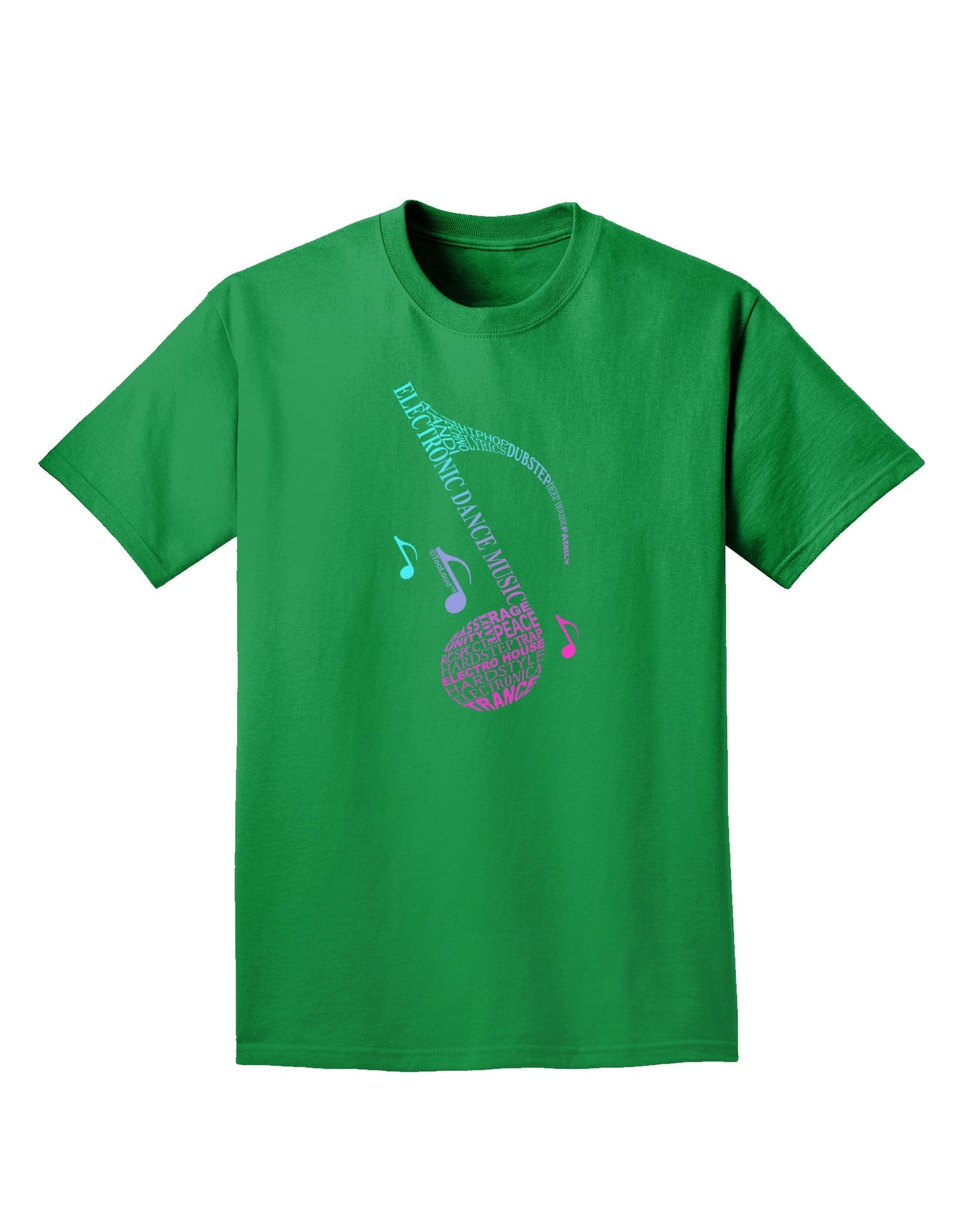 Music Note Typography Adult Dark T-Shirt-Mens T-Shirt-TooLoud-Kelly-Green-Small-Davson Sales