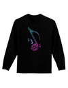 Music Note Typography Adult Long Sleeve Dark T-Shirt-TooLoud-Black-Small-Davson Sales