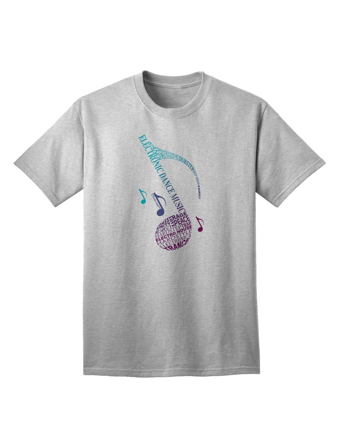 Music Note Typography Adult T-Shirt-unisex t-shirt-TooLoud-AshGray-Small-Davson Sales