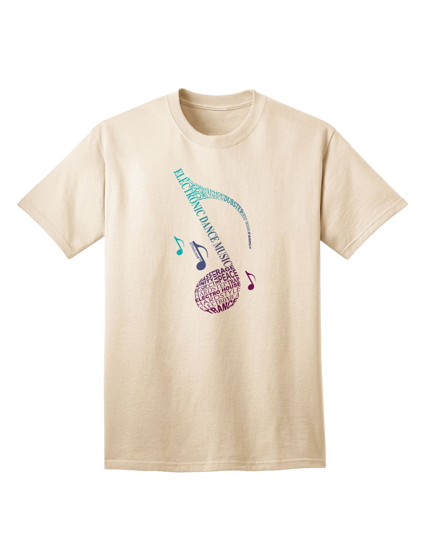 Music Note Typography Adult T-Shirt-unisex t-shirt-TooLoud-Natural-Small-Davson Sales