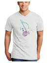 Music Note Typography Adult V-Neck T-shirt-Mens V-Neck T-Shirt-TooLoud-White-Small-Davson Sales