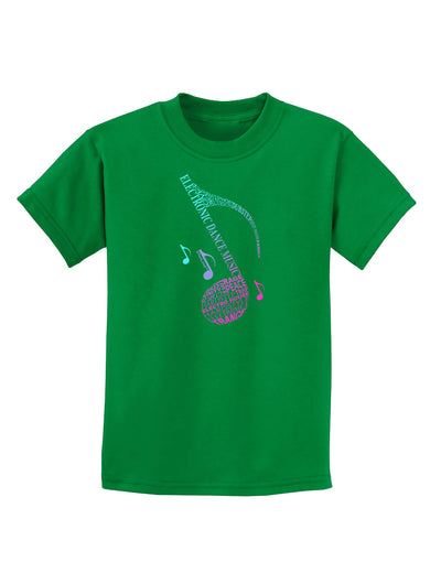 Music Note Typography Childrens Dark T-Shirt-Childrens T-Shirt-TooLoud-Kelly-Green-X-Small-Davson Sales