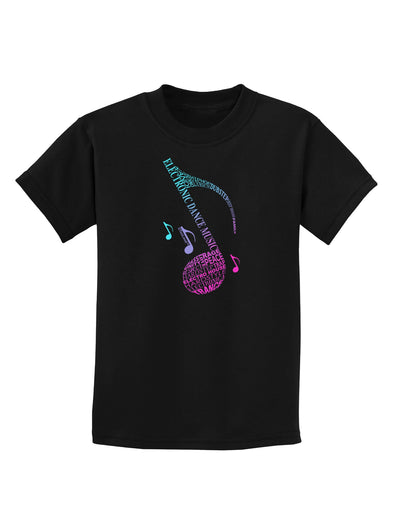 Music Note Typography Childrens Dark T-Shirt-Childrens T-Shirt-TooLoud-Black-X-Small-Davson Sales