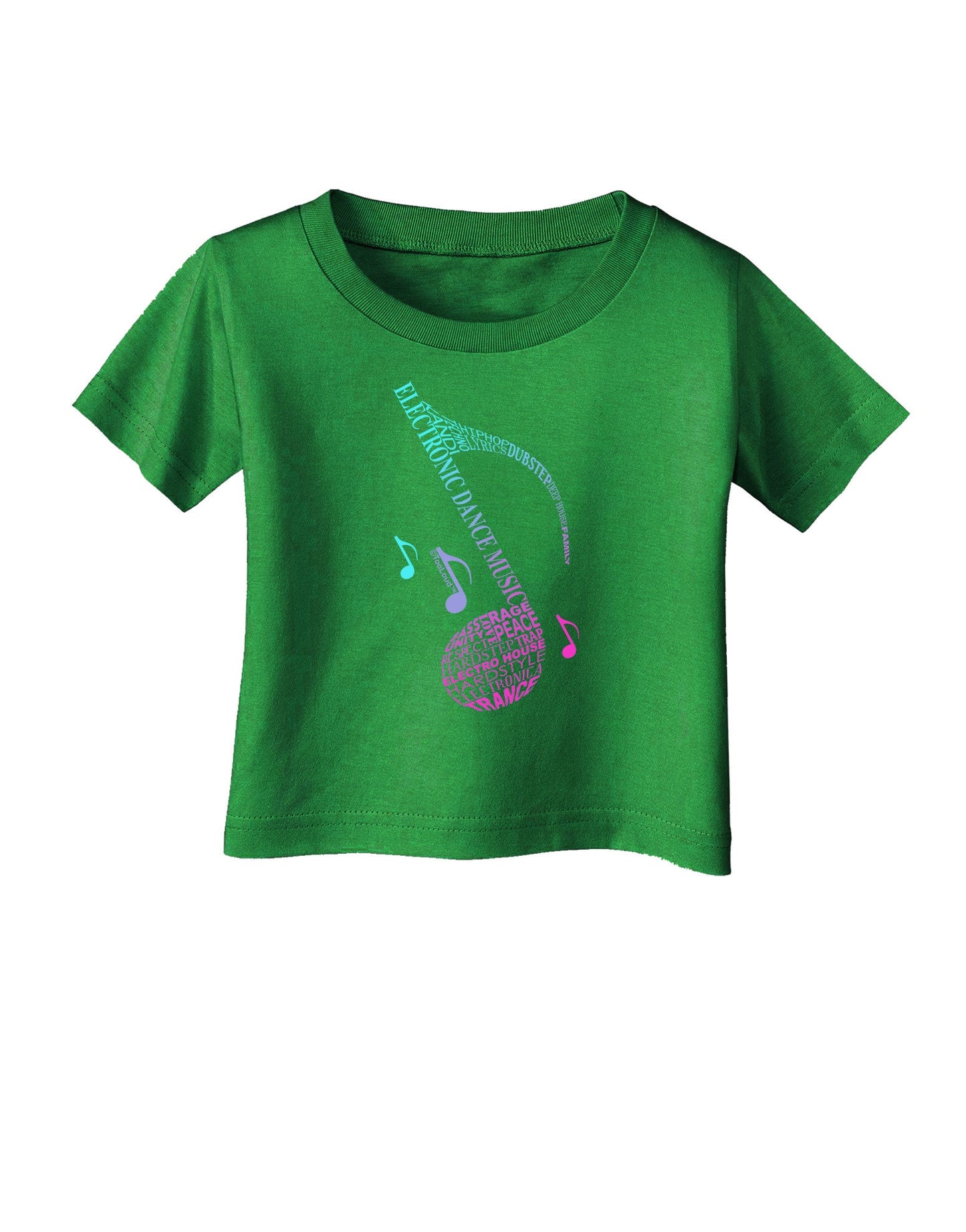 Music Note Typography Infant T-Shirt Dark-Infant T-Shirt-TooLoud-Clover-Green-06-Months-Davson Sales