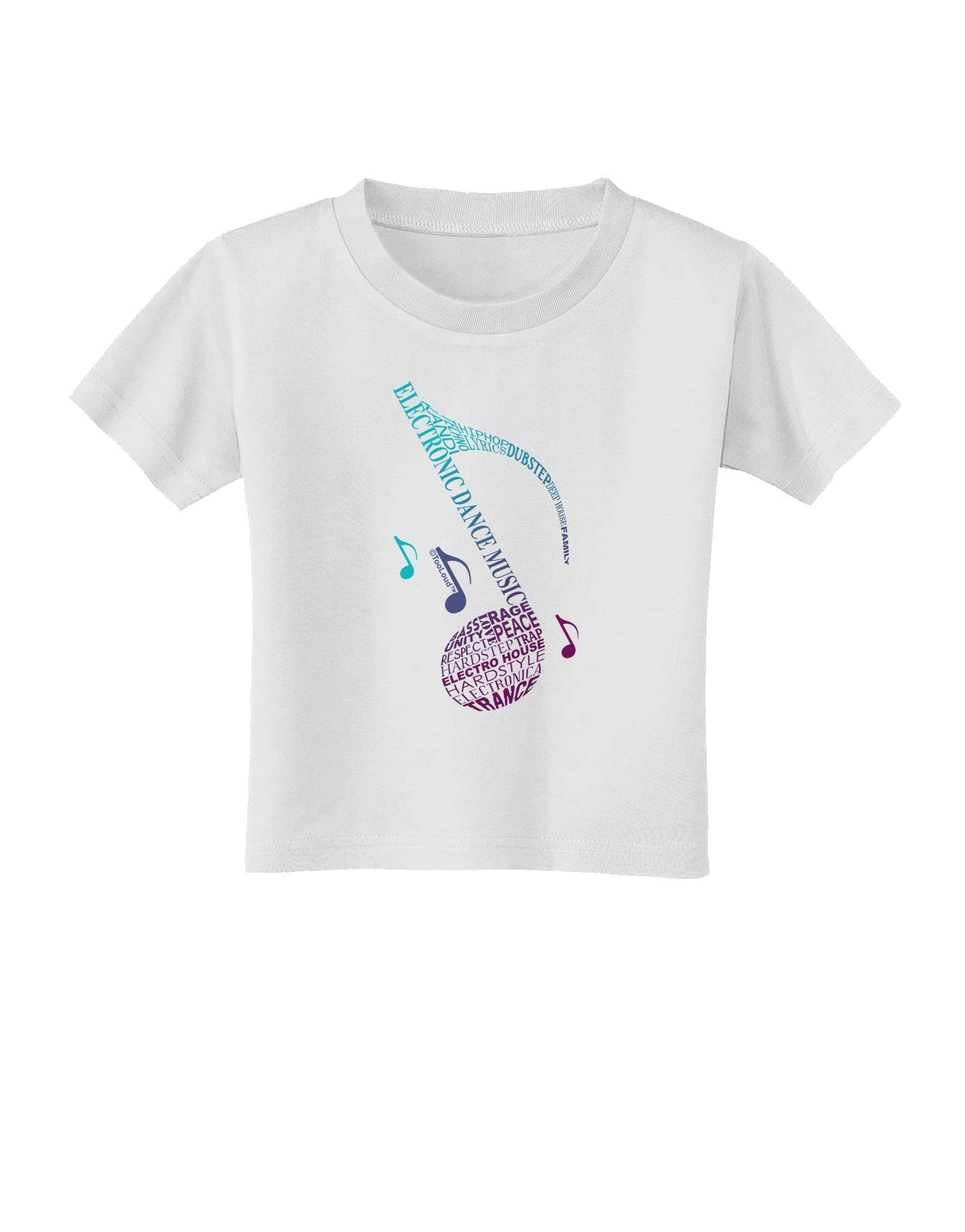 Music Note Typography Toddler T-Shirt-Toddler T-Shirt-TooLoud-White-2T-Davson Sales