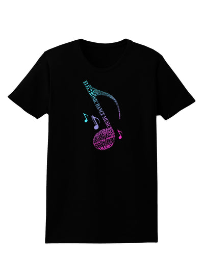 Music Note Typography Womens Dark T-Shirt-Womens T-Shirt-TooLoud-Black-X-Small-Davson Sales