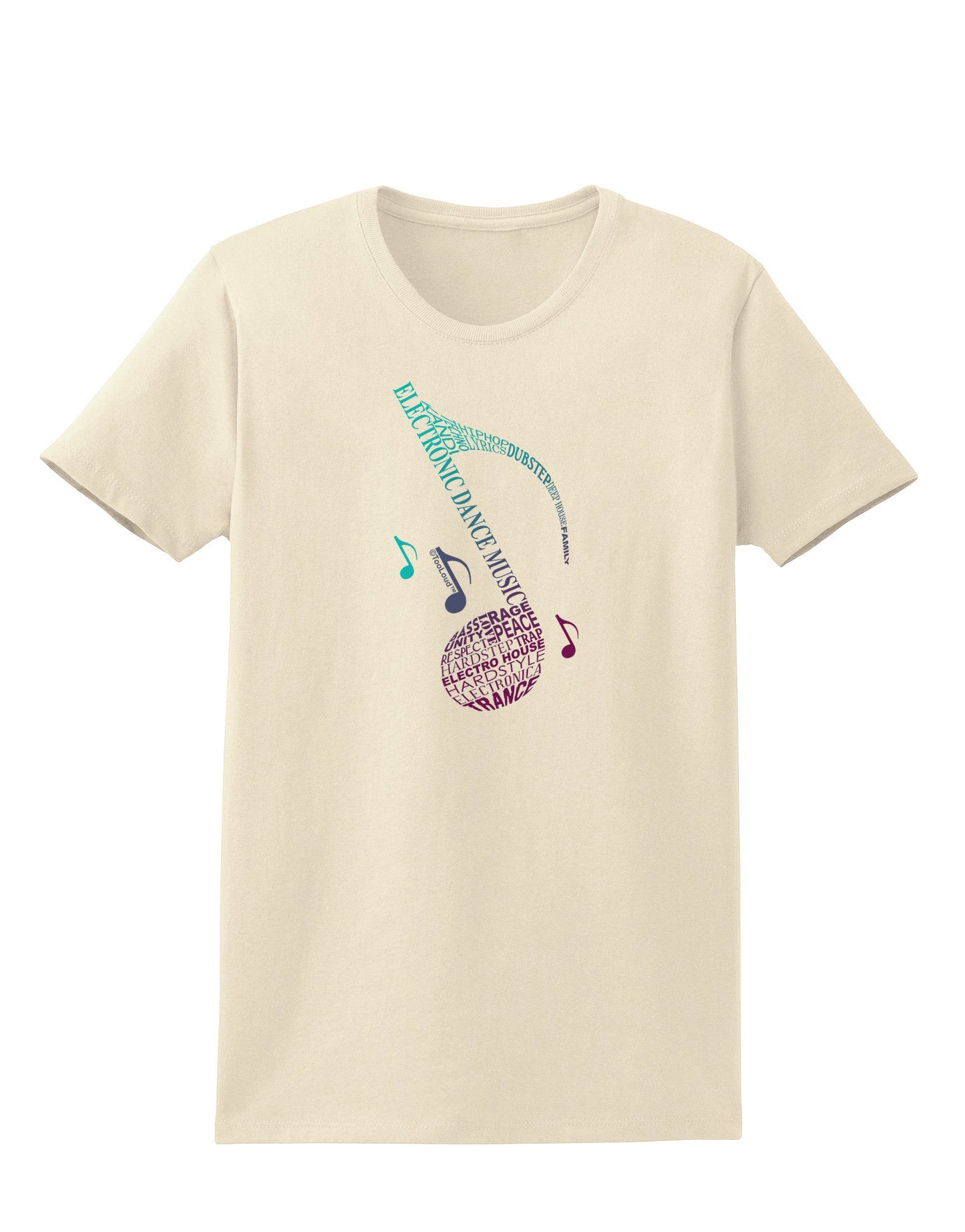 Music Note Typography Womens T-Shirt-Womens T-Shirt-TooLoud-Natural-X-Small-Davson Sales