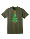 Mustache Christmas Tree Adult Dark T-Shirt-Mens T-Shirt-TooLoud-Military-Green-Small-Davson Sales