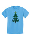 Mustache Christmas Tree Childrens T-Shirt-Childrens T-Shirt-TooLoud-Aquatic-Blue-X-Small-Davson Sales