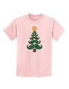 Mustache Christmas Tree Childrens T-Shirt-Childrens T-Shirt-TooLoud-PalePink-X-Small-Davson Sales