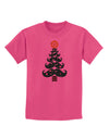 Mustache Christmas Tree Childrens T-Shirt-Childrens T-Shirt-TooLoud-Sangria-X-Small-Davson Sales