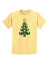 Mustache Christmas Tree Childrens T-Shirt-Childrens T-Shirt-TooLoud-Daffodil-Yellow-X-Small-Davson Sales