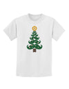 Mustache Christmas Tree Childrens T-Shirt-Childrens T-Shirt-TooLoud-White-X-Small-Davson Sales