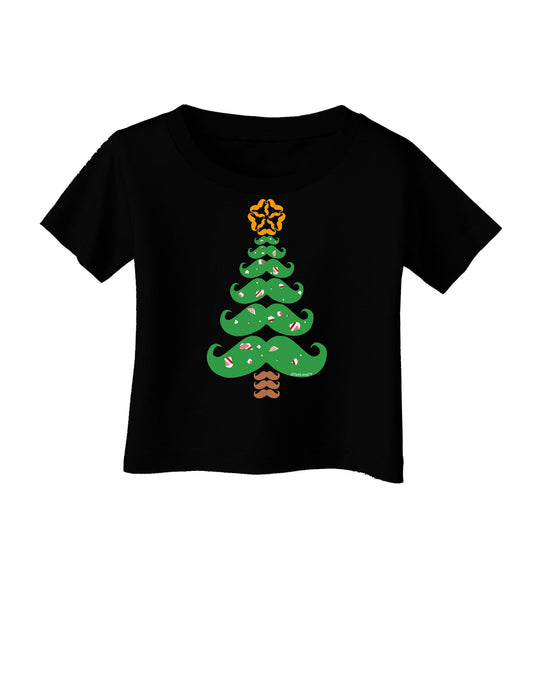 Mustache Christmas Tree Infant T-Shirt Dark-Infant T-Shirt-TooLoud-Black-06-Months-Davson Sales