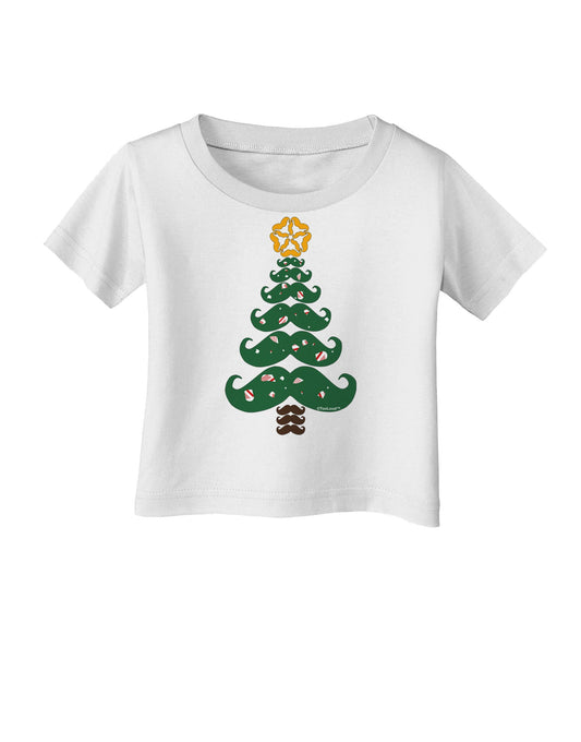 Mustache Christmas Tree Infant T-Shirt-Infant T-Shirt-TooLoud-White-06-Months-Davson Sales