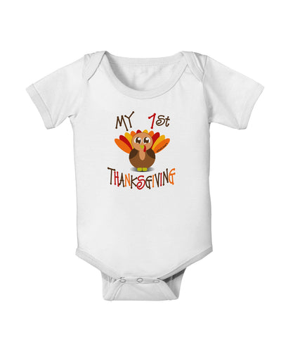 My 1st Thanksgiving Baby Romper Bodysuit-Baby Romper-TooLoud-White-06-Months-Davson Sales