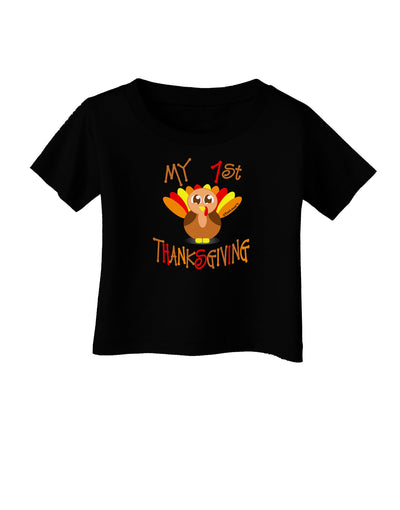 My 1st Thanksgiving Infant T-Shirt Dark-Infant T-Shirt-TooLoud-Black-06-Months-Davson Sales