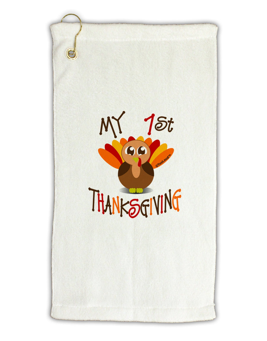 My 1st Thanksgiving Micro Terry Gromet Golf Towel 16 x 25 inch-Golf Towel-TooLoud-White-Davson Sales