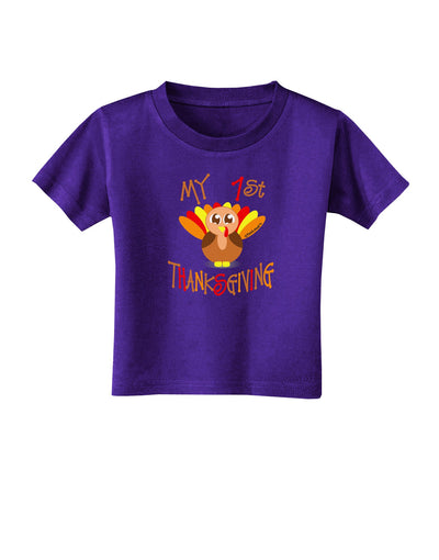 My 1st Thanksgiving Toddler T-Shirt Dark-Toddler T-Shirt-TooLoud-Purple-2T-Davson Sales