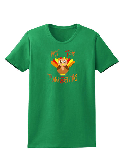 My 1st Thanksgiving Womens Dark T-Shirt-TooLoud-Kelly-Green-X-Small-Davson Sales