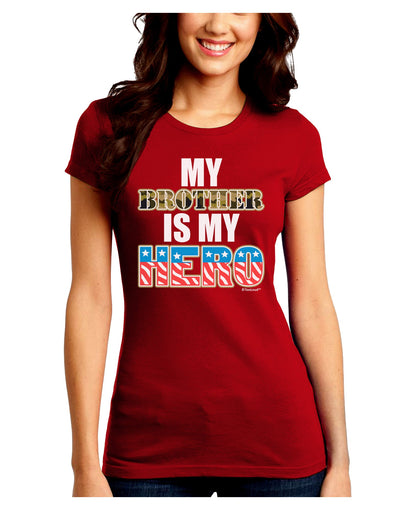 My Brother is My Hero - Armed Forces Juniors Crew Dark T-Shirt by TooLoud-T-Shirts Juniors Tops-TooLoud-Red-Juniors Fitted Small-Davson Sales