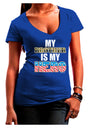 My Brother is My Hero - Armed Forces Juniors V-Neck Dark T-Shirt by TooLoud-Womens V-Neck T-Shirts-TooLoud-Royal-Blue-Juniors Fitted Small-Davson Sales