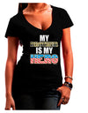 My Brother is My Hero - Armed Forces Juniors V-Neck Dark T-Shirt by TooLoud-Womens V-Neck T-Shirts-TooLoud-Black-Juniors Fitted Small-Davson Sales