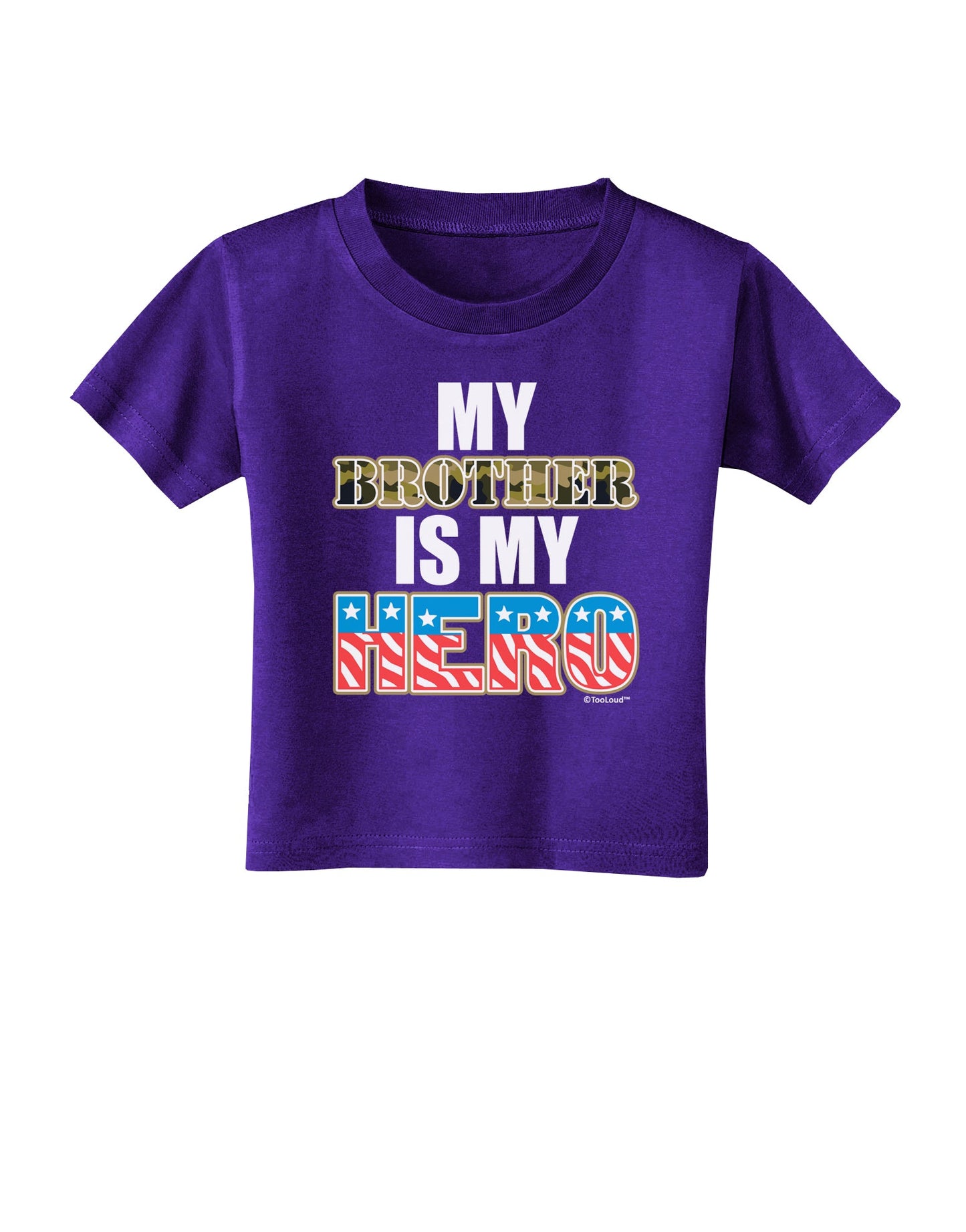 My Brother is My Hero - Armed Forces Toddler T-Shirt Dark by TooLoud-Toddler T-Shirt-TooLoud-Purple-2T-Davson Sales
