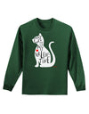 My Cat Is My Valentine Adult Long Sleeve Dark T-Shirt by TooLoud-TooLoud-Dark-Green-Small-Davson Sales