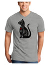 My Cat Is My Valentine Adult V-Neck T-shirt by TooLoud-Mens V-Neck T-Shirt-TooLoud-HeatherGray-Small-Davson Sales