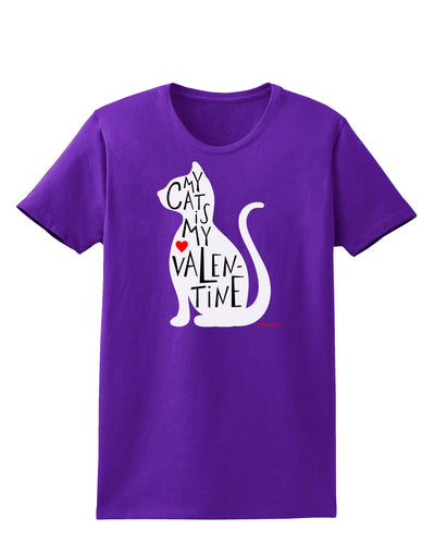 My Cat Is My Valentine Womens Dark T-Shirt by TooLoud-Womens T-Shirt-TooLoud-Purple-X-Small-Davson Sales