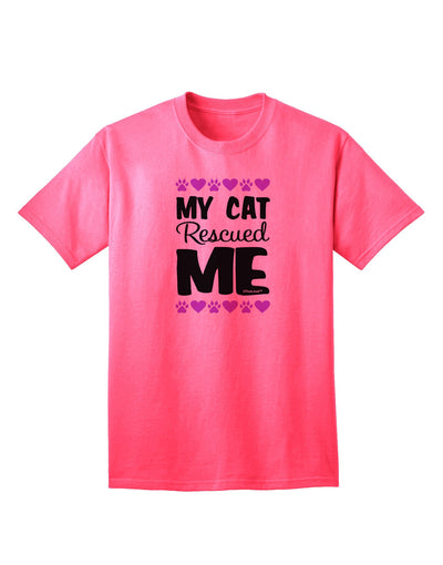 My Cat Rescued Me Adult T-Shirt-unisex t-shirt-TooLoud-Neon-Pink-Small-Davson Sales