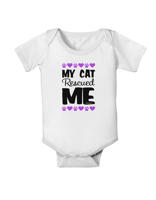 My Cat Rescued Me Baby Romper Bodysuit-Baby Romper-TooLoud-White-06-Months-Davson Sales